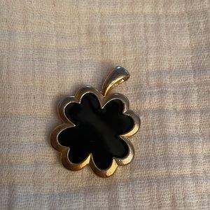 Black and gold tone pendant (no chain)